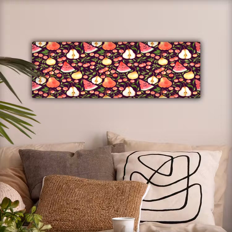 Donker - Bladeren - Fruit - Patroon canvas 2cm klein 828 -sfeer1