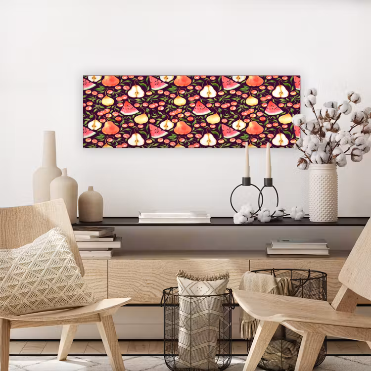Donker - Bladeren - Fruit - Patroon canvas 2cm klein 828 -sfeer6