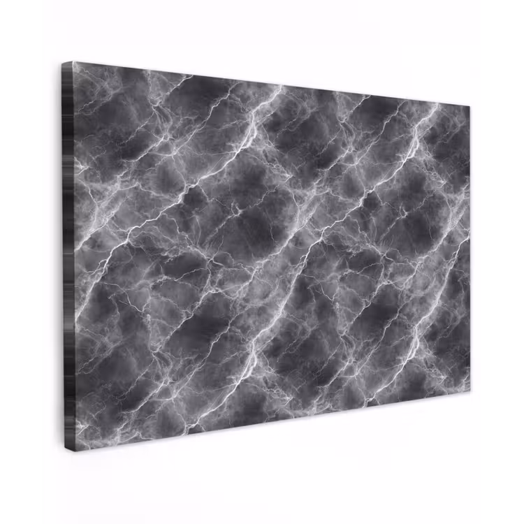 Donkergrijs - Bliksem - Marmer canvas 2cm klein 34 -z3d