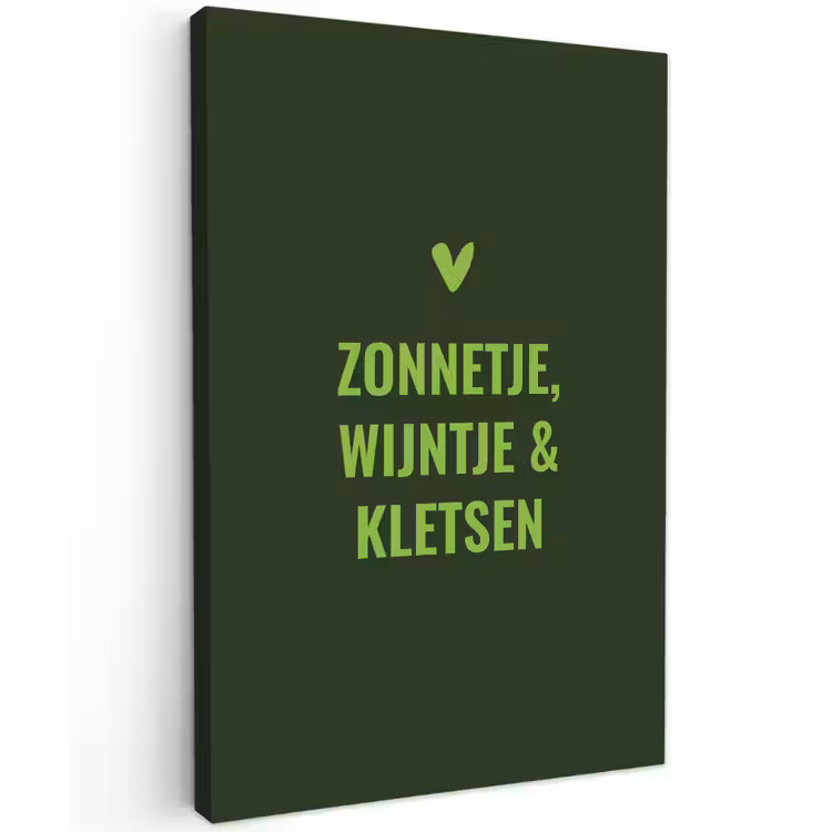 Donkergroen - Quote - Zon - Zomer canvas 2cm klein -z3d