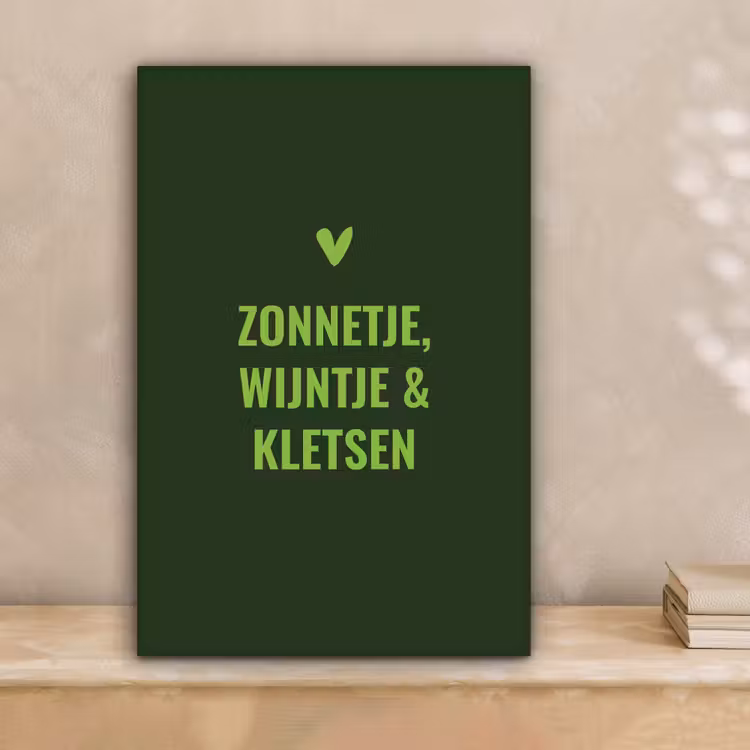 Donkergroen - Quote - Zon - Zomer canvas 2cm klein -sfeer1