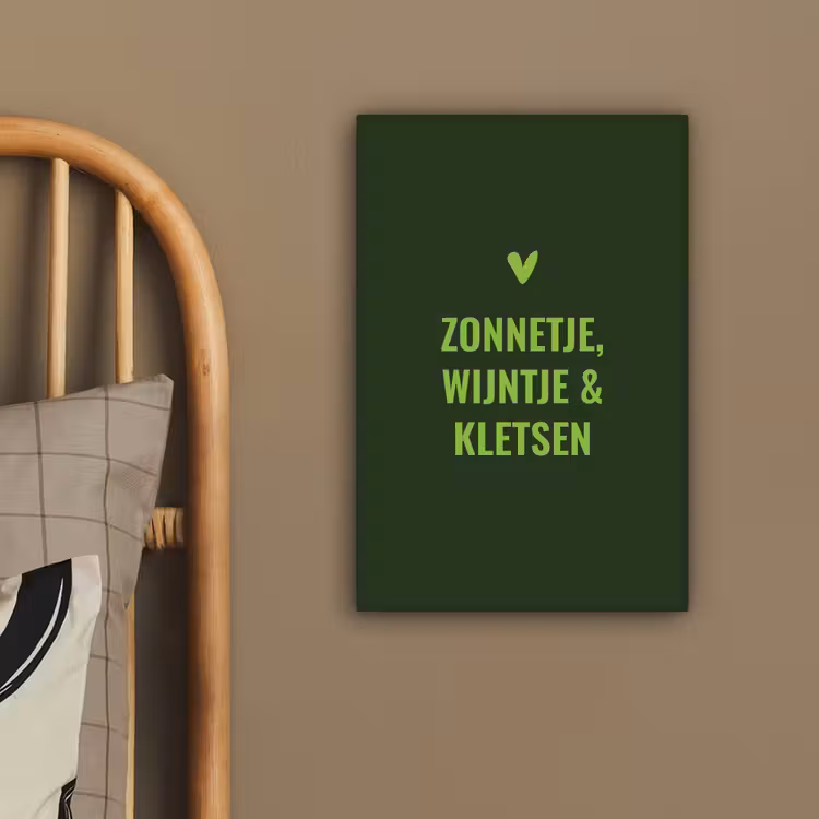 Donkergroen - Quote - Zon - Zomer canvas 2cm klein -sfeer3