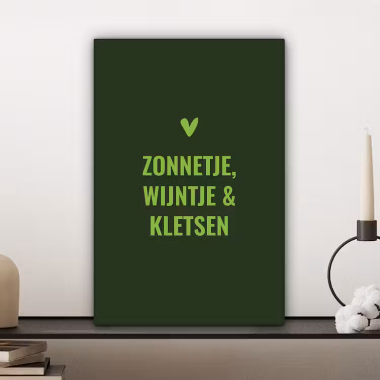 Donkergroen - Quote - Zon - Zomer canvas 2cm klein -sfeer6