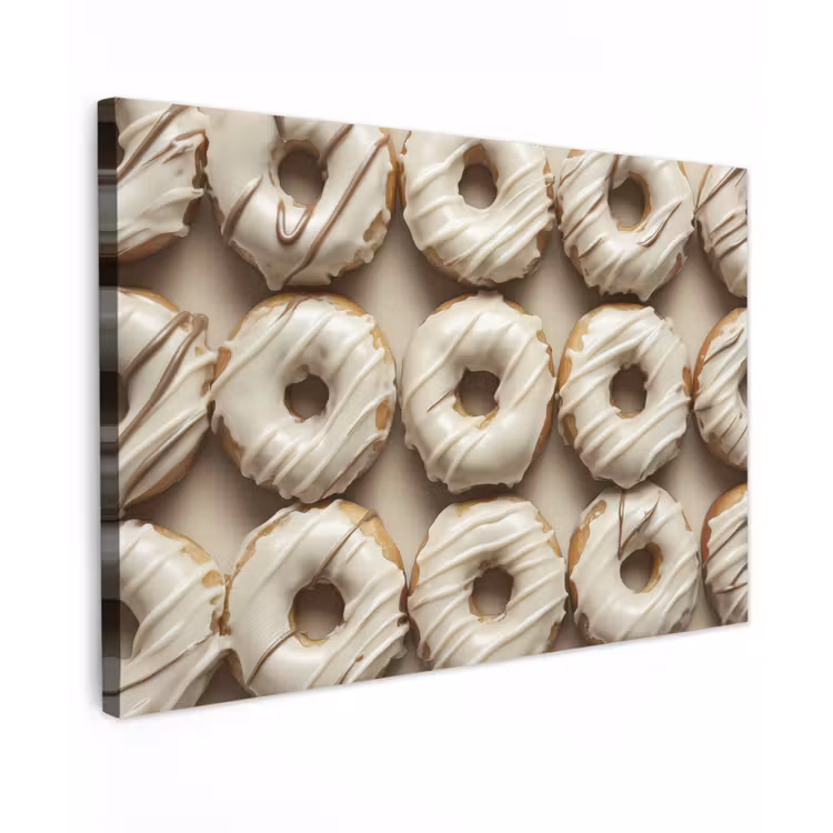 Donuts - Chocolade - Wit - Beige canvas 2cm klein -z3d