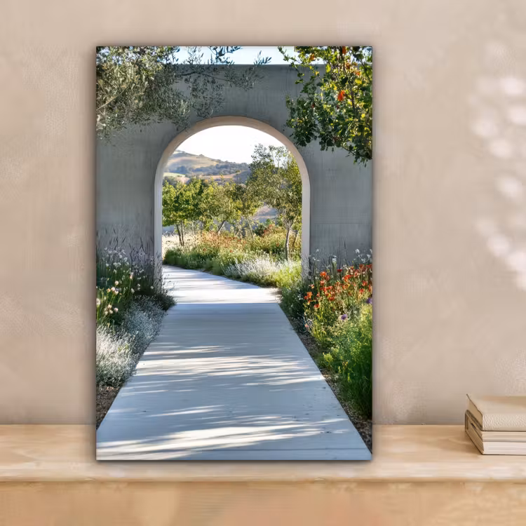 Doorkijk - Pad - Beton - Landschap canvas 2cm klein -sfeer1