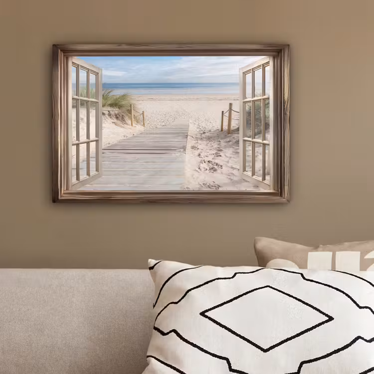 Doorkijk - Strand - Duinen - Pad - Landschap canvas 2cm klein -sfeer3