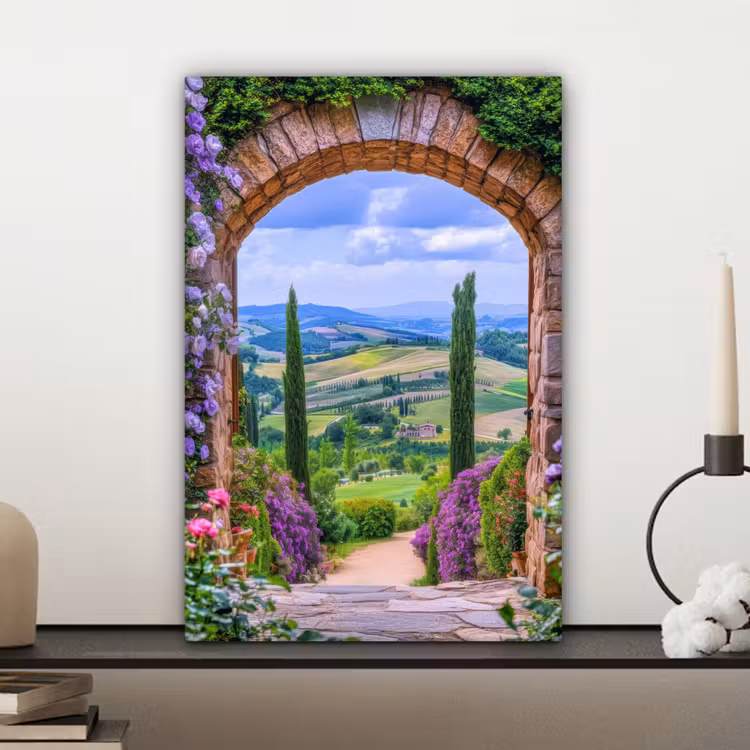 Doorkijk - Toscane - Landschap - Poort canvas 2cm klein -sfeer6