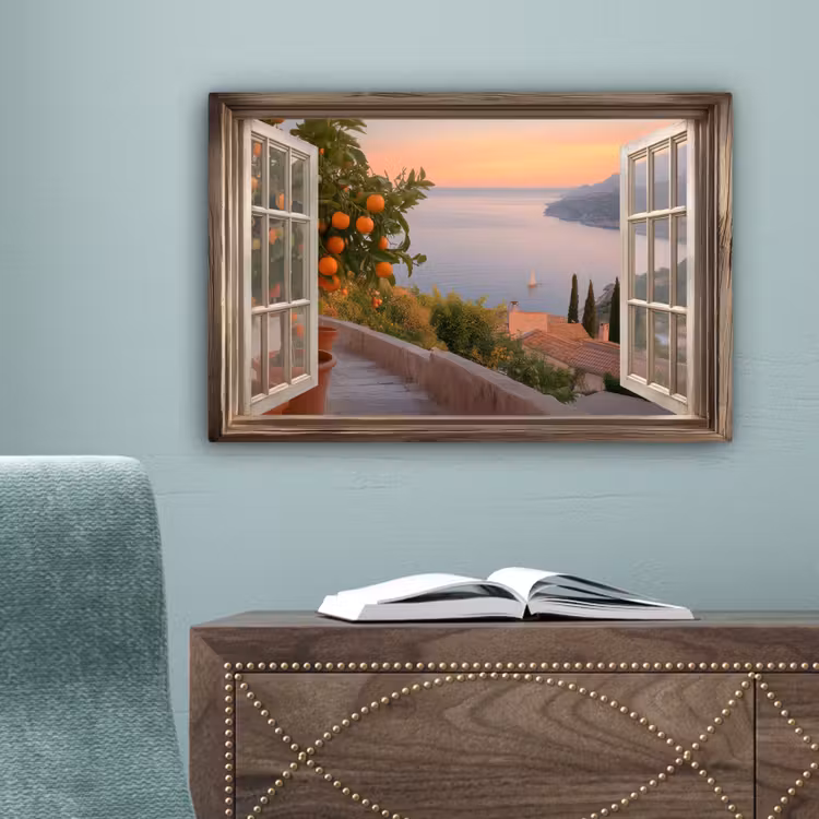 Doorkijk - Uitzicht - Meer - Landschap canvas 2cm klein -sfeer4