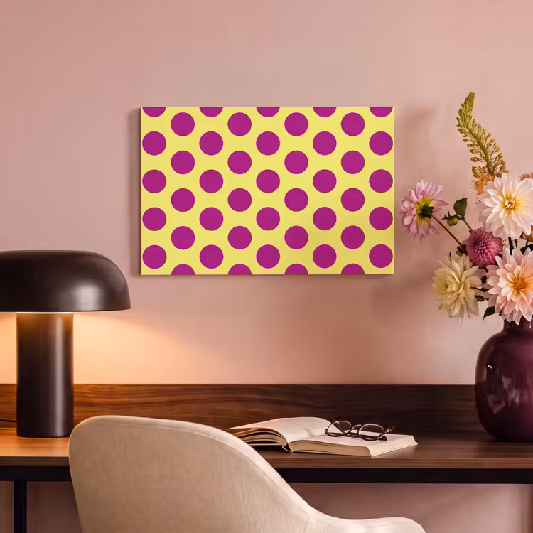Dots - Klassiek - Geel canvas 2cm klein 34 -sfeer4