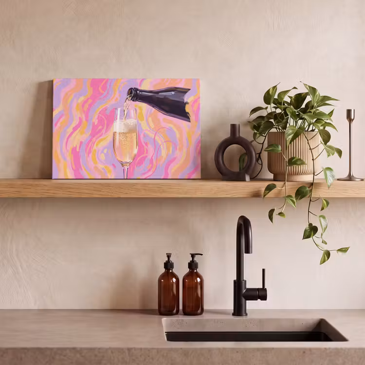 Drank - Inschenken - Feest - Abstract - Roze canvas 2cm klein -sfeer3