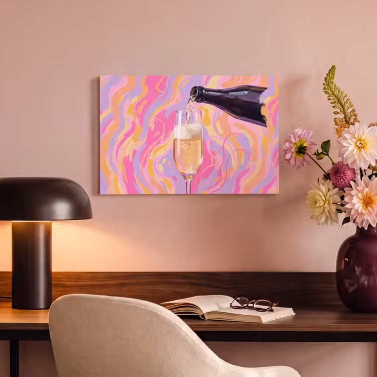 Drank - Inschenken - Feest - Abstract - Roze canvas 2cm klein -sfeer4