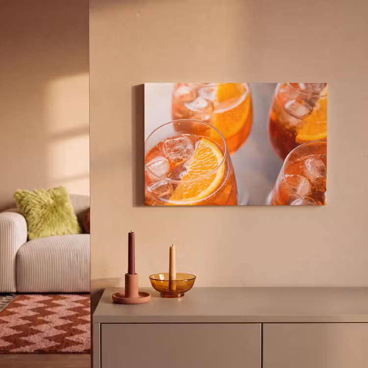 Drank - Sinaasappel - IJs - Zomer - Oranje canvas 2cm klein -sfeer1