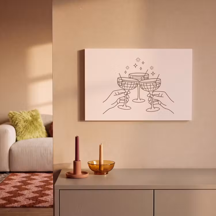 Drankjes - Feest - Proosten - Minimalistisch - Groen canvas 2cm klein -sfeer1