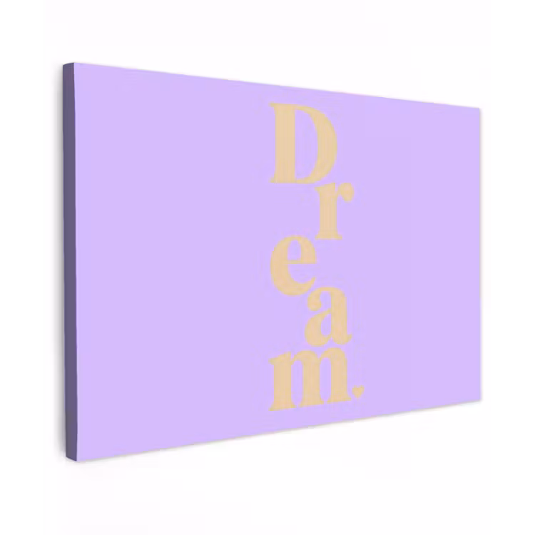 Dream - Paars - Typografisch canvas 2cm klein -z3d