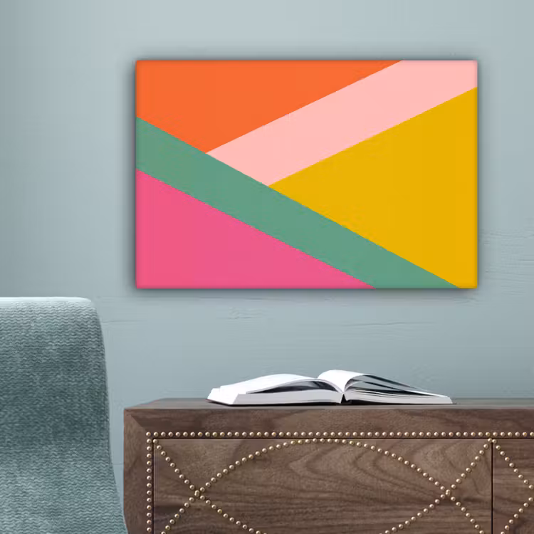 Driehoeken - Kleurrijk - Abstract canvas 2cm klein -sfeer4