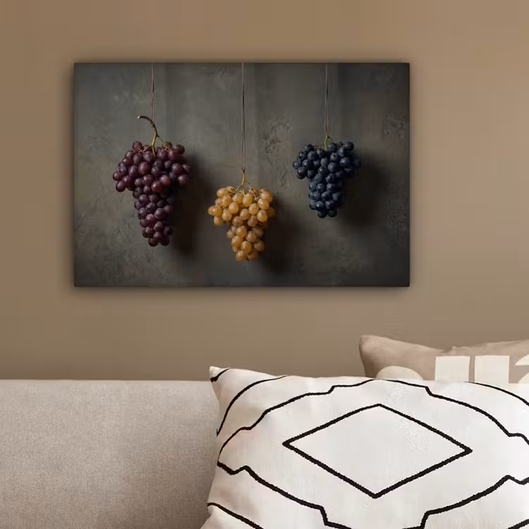 Druiven - Kleurrijk - Muur canvas 2cm klein -sfeer3