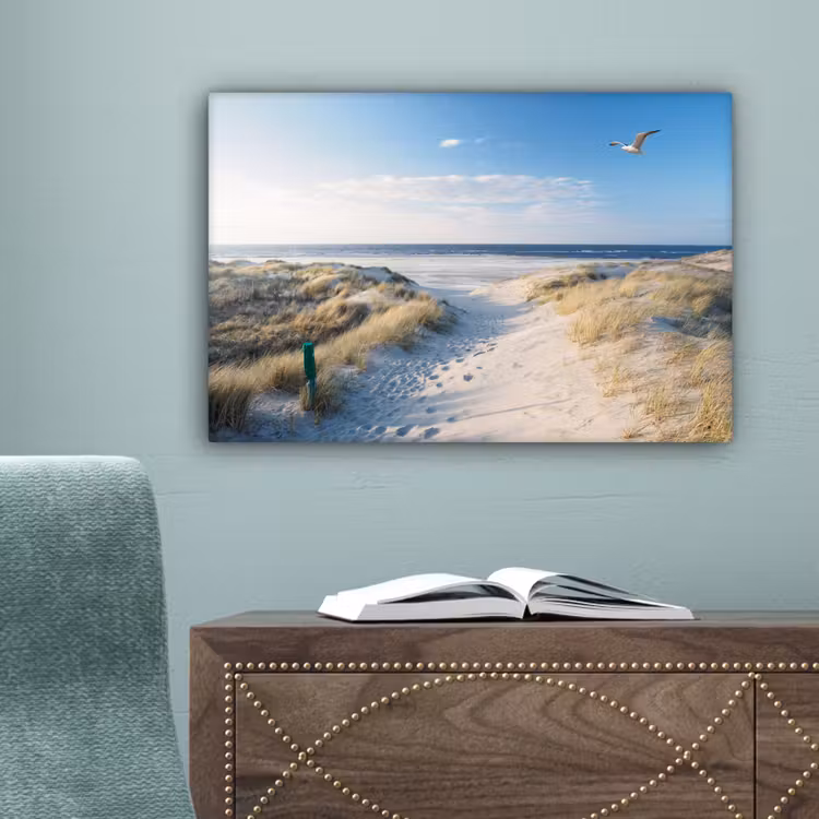 Duin - Meeuw - Strand - Zee - Zon canvas 2cm klein -sfeer4