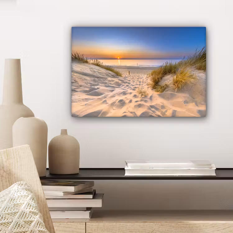 Duin - Zonsondergang - Horizon - Strand - Gras canvas 2cm klein -sfeer6