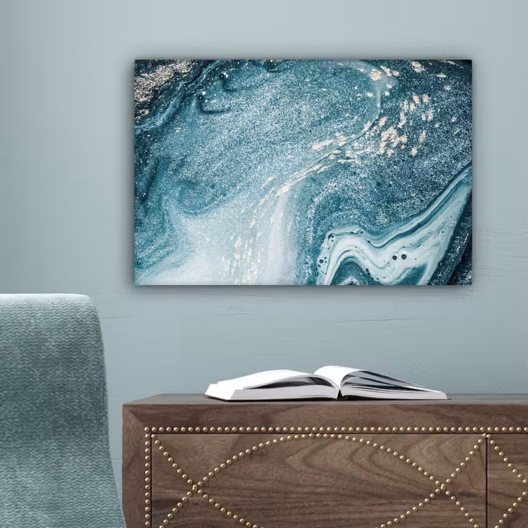 Marmer look - Blauw - Luxe canvas 2cm klein -sfeer4