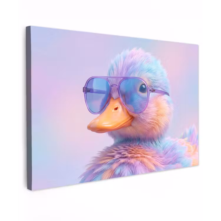 Eend - bril - Pastel canvas 2cm klein -z3d