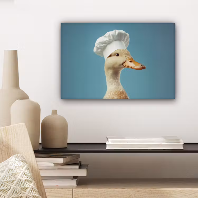 Eend - Koksmuts - Cute - Vogel canvas 2cm klein -sfeer6