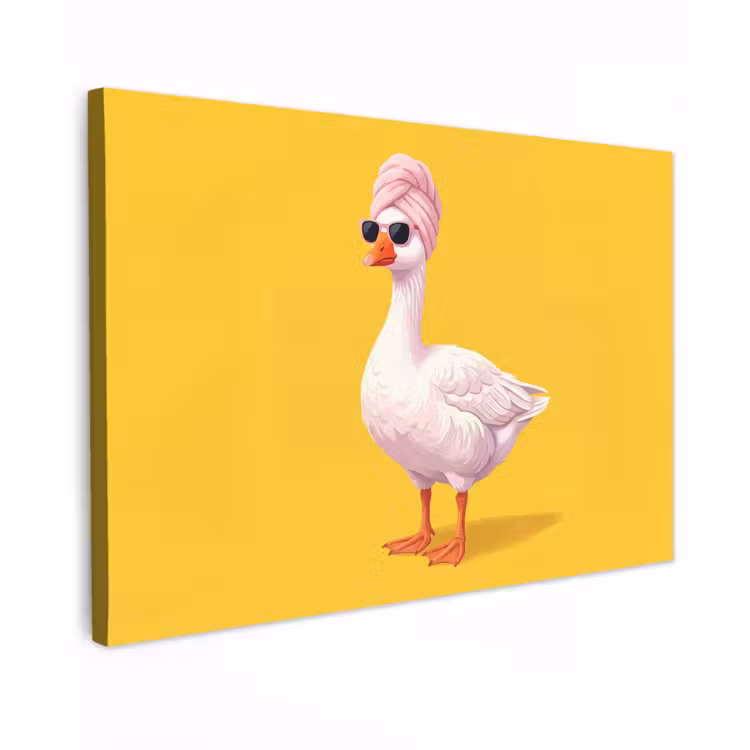 Eend - Zonnebril - Geel canvas 2cm klein -z3d