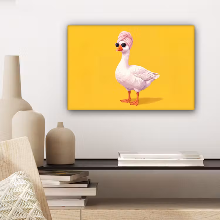 Eend - Zonnebril - Geel canvas 2cm klein -sfeer6