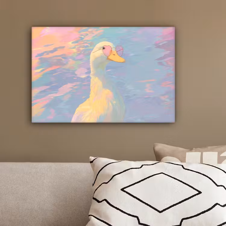 Eend - Zonnebril - Water canvas 2cm klein -sfeer3