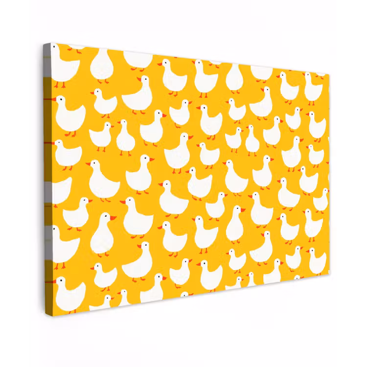 Eendjes - Patroon - Geel canvas 2cm klein 34 -z3d
