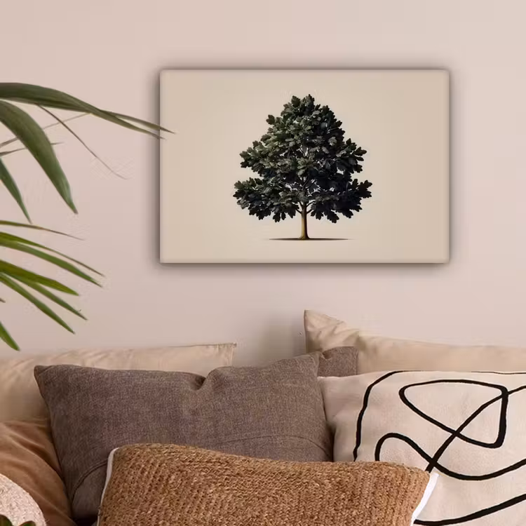 Eikenboom - Schaduw - Egaal canvas 2cm klein -sfeer1