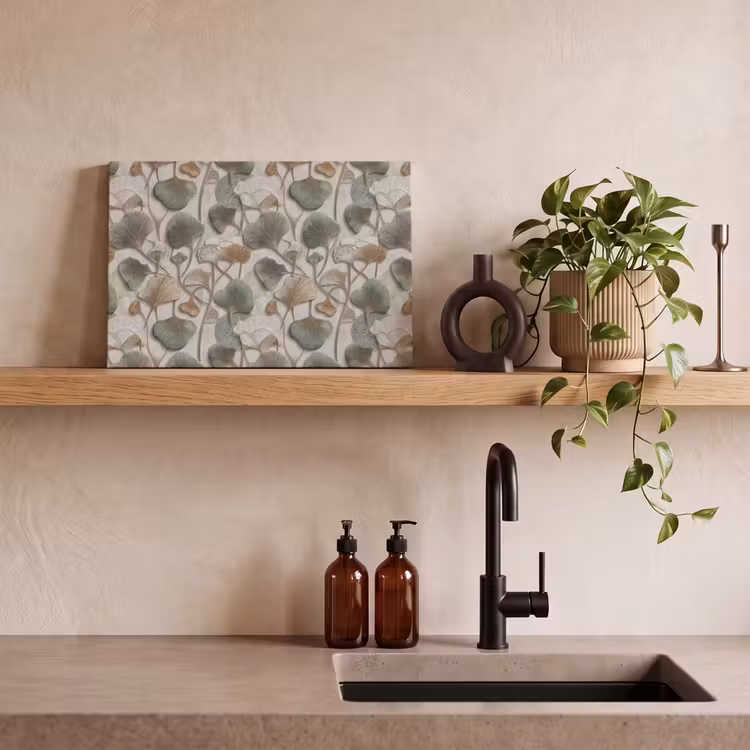 Elegant - Bladeren - Groen canvas 2cm klein 34 -sfeer3