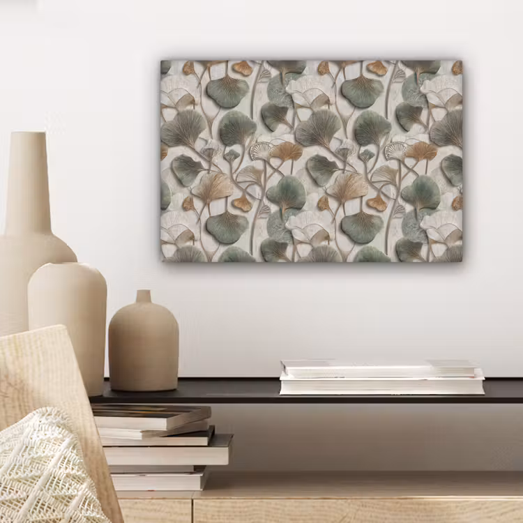 Elegant - Bladeren - Groen canvas 2cm klein 34 -sfeer6