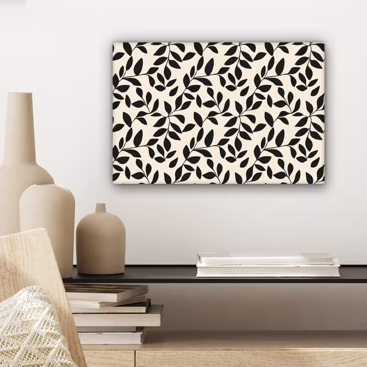 Elegant - Patroon - Zwart - Beige canvas 2cm klein 34 -sfeer6