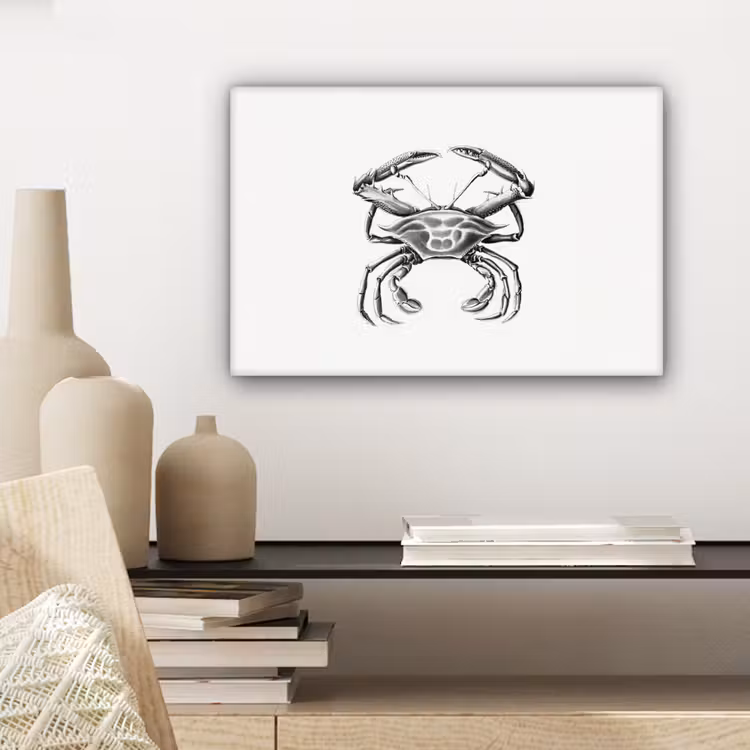 Ernst Haeckel - Vintage - Kunst - Krab canvas 2cm klein -sfeer6