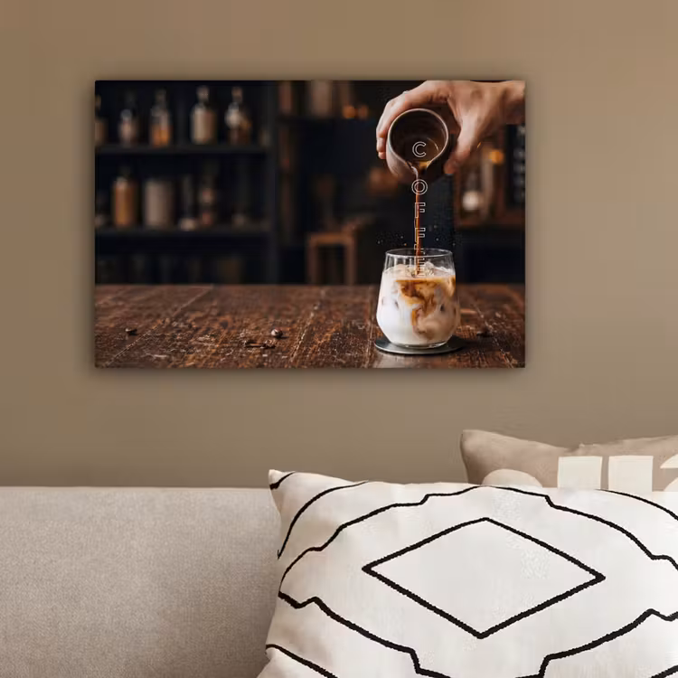 Espresso - Melk - Café canvas 2cm klein -sfeer3