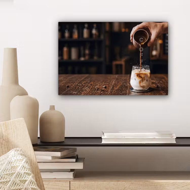 Espresso - Melk - Café canvas 2cm klein -sfeer6