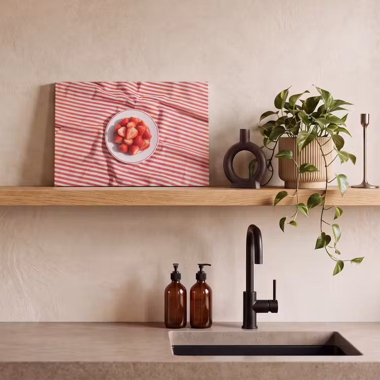 Eten - Aardbeien - Fruit - Zomer - Rood canvas 2cm klein -sfeer3