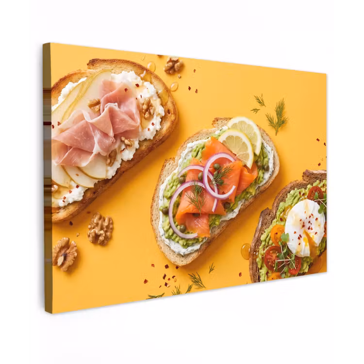 Eten - Brood - Ontbijt - Modern - Kleurrijk canvas 2cm klein -z3d