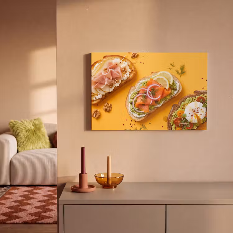 Eten - Brood - Ontbijt - Modern - Kleurrijk canvas 2cm klein -sfeer1
