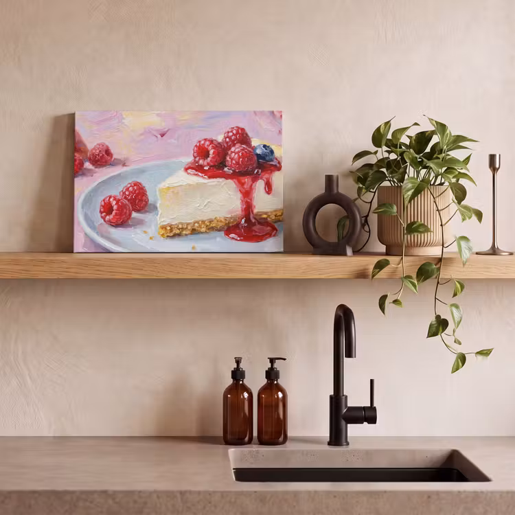Eten - Cheesecake - Bessen - Abstract - Roze canvas 2cm klein -sfeer3