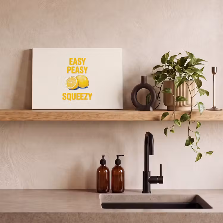Eten - Citroenen - Keuken - Illustratie - Geel canvas 2cm klein -sfeer3