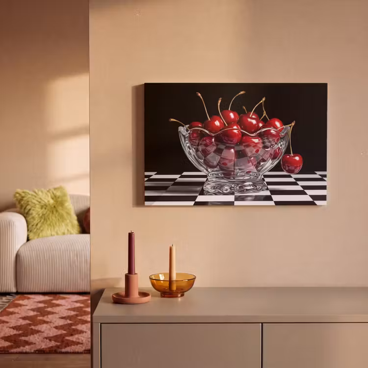 Canvas schilderij - Eten - Kersen - Rood - Eten - Kersen - Rood canvas 2cm klein