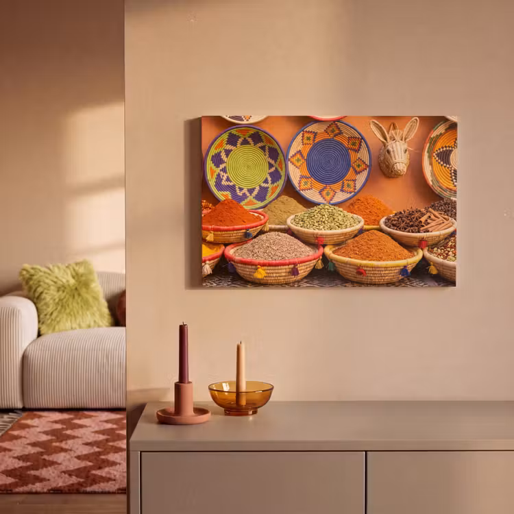 Canvas schilderij - Eten - Kleurrijk - Cultuur - Eten - Kleurrijk - Cultuur canvas 2cm klein