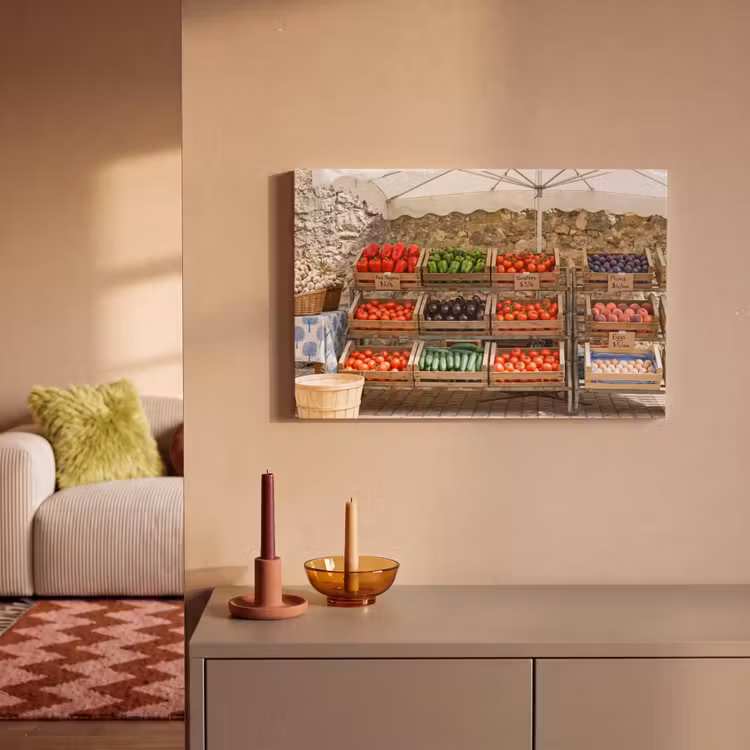 Canvas schilderij - Eten - Markt - Vers - Eten - Markt - Vers canvas 2cm klein