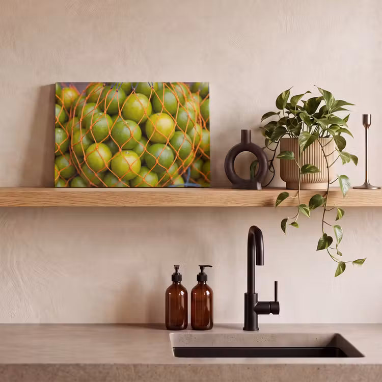 Eten - Net - Groen - Markt canvas 2cm klein -sfeer3