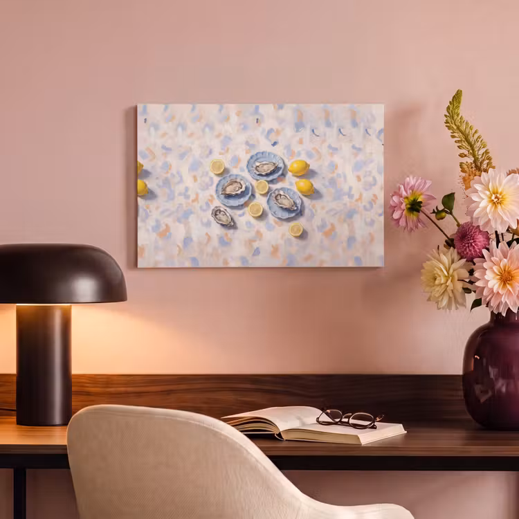 Eten - Oesters - Citroenen - Modern - Geel canvas 2cm klein -sfeer4