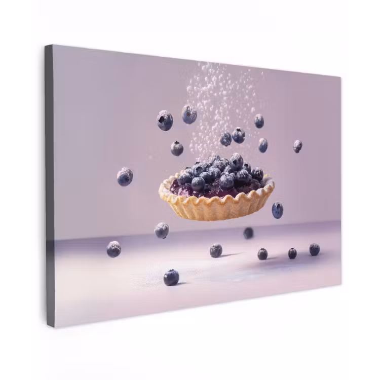 Eten - Taart - Bessen - Blauw canvas 2cm klein -z3d