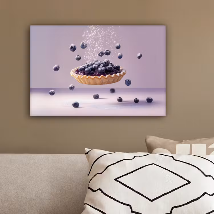 Eten - Taart - Bessen - Blauw canvas 2cm klein -sfeer3