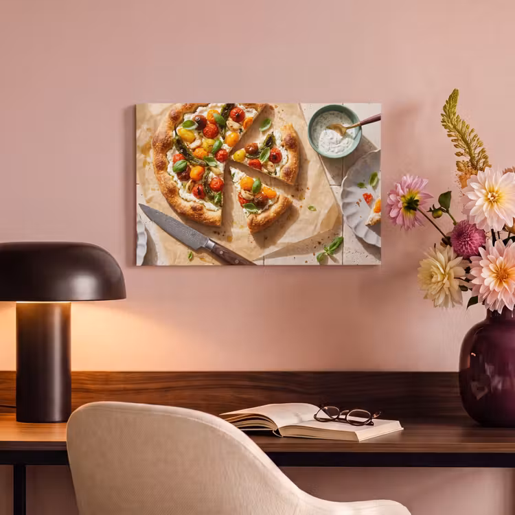 Eten - Tomaten - Basilicum - Maaltijd - Vers canvas 2cm klein -sfeer4