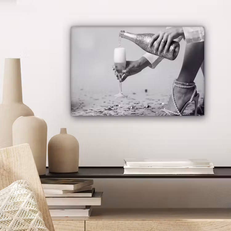 Feestelijk - Champagne - Discobal canvas 2cm klein -sfeer6